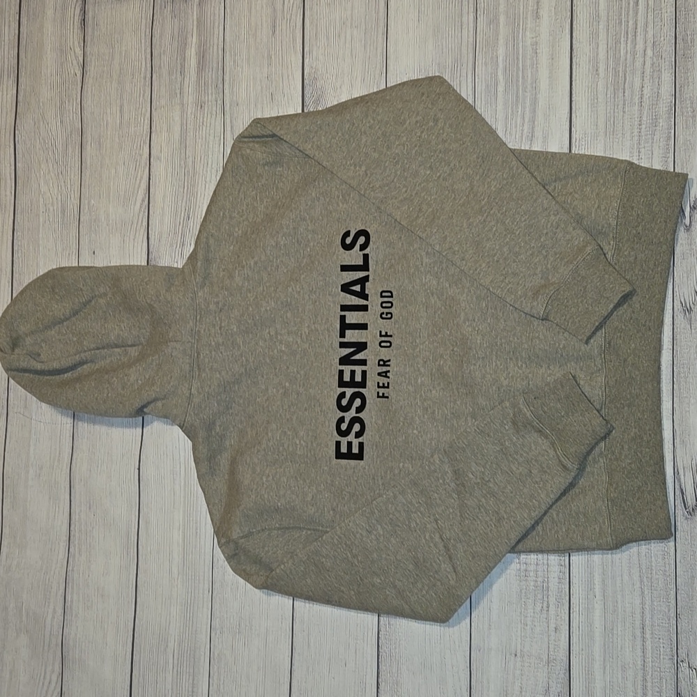 Essentials Fear of God Men's Fleece Pullover Hoodie Dark Oatmeal Size XS NWT - Picture 2 of 12